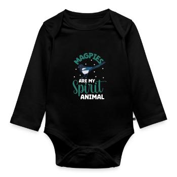 Lieblingstier - Elster - Baby Bio-Langarm-Body - Schwarz - Vorne