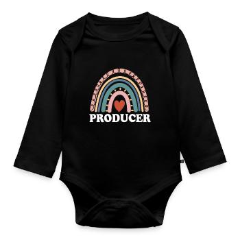 Producteur Boho Rainbow Cinématographie Réalisation de films - Body Bébé bio manches longues - noir - Devant
