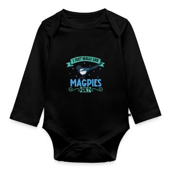 Ich liebe meine Elster - Baby Bio-Langarm-Body - Schwarz - Vorne