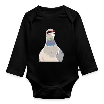pigeon fancier pigeon bird lover pigeon - Organic Longsleeve Baby Bodysuit - black - Front