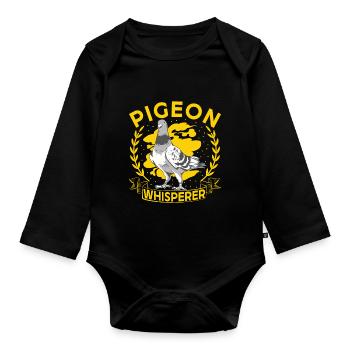 pigeon fancier pigeon bird lover pigeon - Organic Longsleeve Baby Bodysuit - black - Front