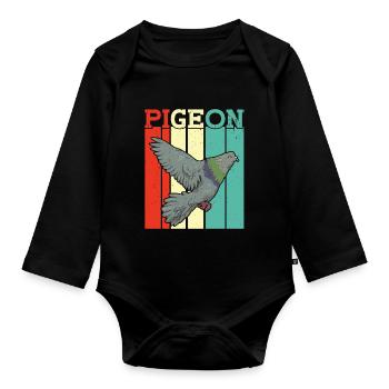 pigeon fancier pigeon bird lover pigeon - Organic Longsleeve Baby Bodysuit - black - Front