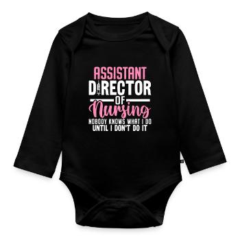 Directrice adjointe des soins infirmiers Infirmière infirmière ADON RN - Body Bébé bio manches longues - noir - Devant