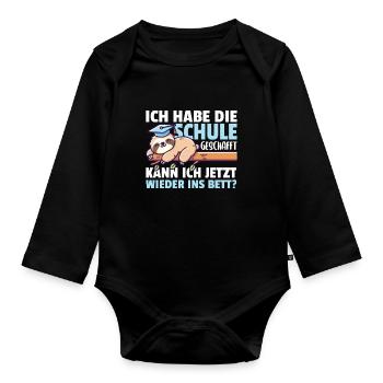 School Graduate Realschule Hauptschule School - Organic Longsleeve Baby Bodysuit - black - Front
