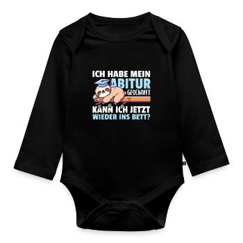 Abitur Diplômé Filles et Garçons Abitur - Body Bébé bio manches longues - noir - Devant