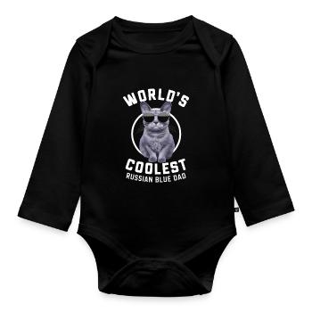 Katze Russisch Blau Geschenk - Baby Bio-Langarm-Body - Schwarz - Vorne