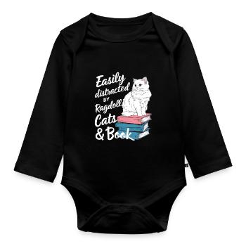Katze Ragdoll Geschenk - Baby Bio-Langarm-Body - Schwarz - Vorne