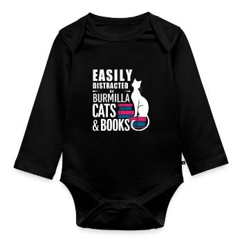 Katze Burmilla Geschenk - Baby Bio-Langarm-Body - Schwarz - Vorne