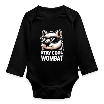Se sentir Wombat-Tastic aujourd’hui - Wombat drôle - Body Bébé bio manches longues - noir - Devant