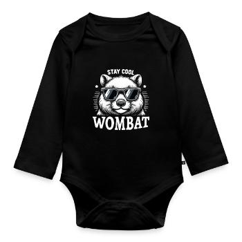 Se sentir Wombat-Tastic aujourd’hui - Wombat drôle - Body Bébé bio manches longues - noir - Devant