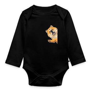 Chow-chow-hund Von Der Seite - Baby Bio-Langarm-Body - Schwarz - Vorne