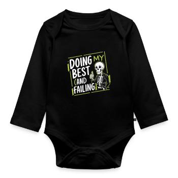 Renouveau de l’emo et mode alternative pour les enfants de la scène - Body Bébé bio manches longues - noir - Devant
