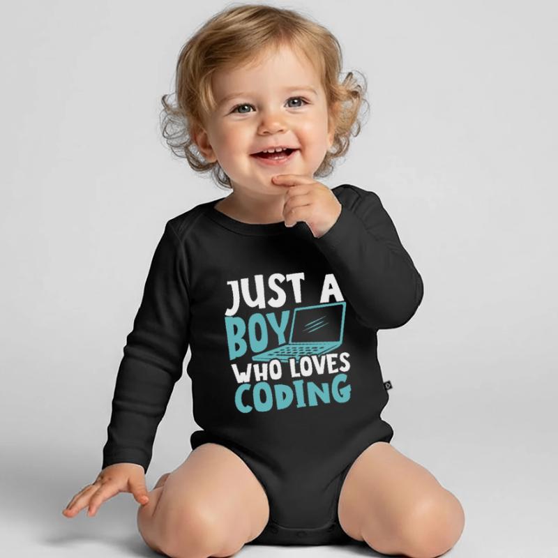 Nur ein Junge, der gerne programmiert Baby Bio-Langarm-Body