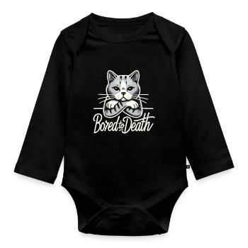 Emo Cat Design Für Gothische Katzenliebhaber Und - Baby Bio-Langarm-Body - Schwarz - Vorne