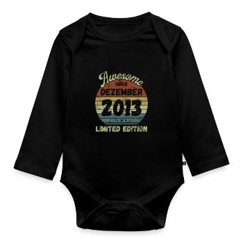 Awesome since December 2013 - Geburtstag - Baby Bio-Langarm-Body - Schwarz - Vorne