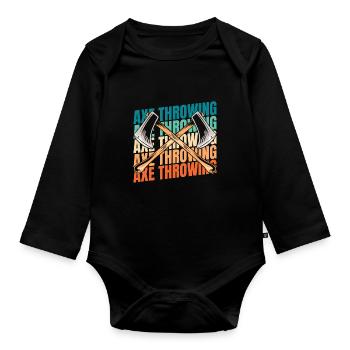 Axe Throwing Axe Thrower - Organic Longsleeve Baby Bodysuit - black - Front
