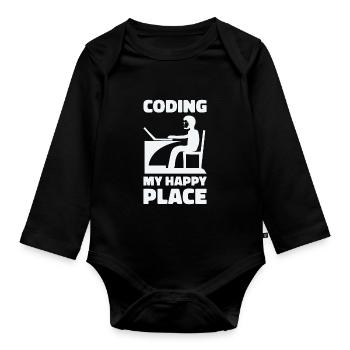 Programmer Computer Scientist Computer Nerd Gift - Organic Longsleeve Baby Bodysuit - black - Front