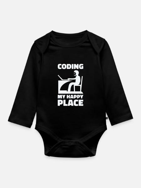 Programmierer Informatiker Computer Nerd Geschenk - Baby Bio-Langarm-Body - Schwarz