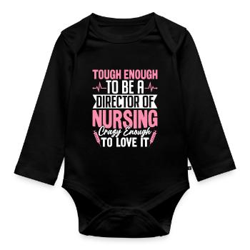 Directrice des soins infirmiers Funny Healthcare RN Nurse - Body Bébé bio manches longues - noir - Devant