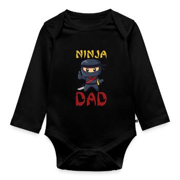 Ninja Dad Birthday Matching Family Ninja Warrior - Baby Bio-Langarm-Body - Schwarz - Vorne
