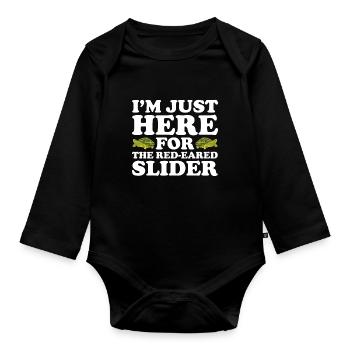 Red-eared Turtle Turtle - Organic Longsleeve Baby Bodysuit - black - Front
