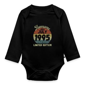 Awesome since July 1995 - Geburtstag - Baby Bio-Langarm-Body - Schwarz - Vorne