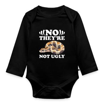 Banana Ball Python Herpetologist Coral Ball - Organic Longsleeve Baby Bodysuit - black - Front