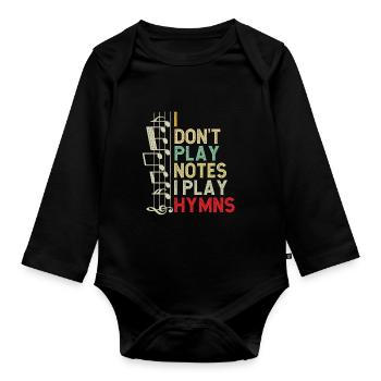 Klavier Christliche Musik Jesus Pianist Gott - Baby Bio-Langarm-Body - Schwarz - Vorne