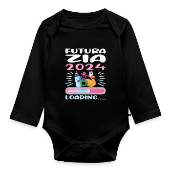 Zia 2024 Loading Aunt 2024 - Organic Longsleeve Baby Bodysuit - black - Front