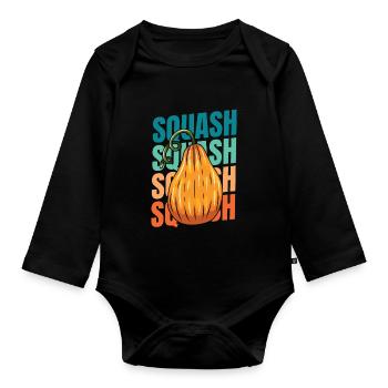 Squash - Organic Longsleeve Baby Bodysuit - black - Front