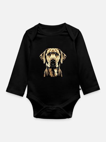 Labrador Retriever Hund Liebe Junge Süße Labradore - Baby Bio-Langarm-Body - Schwarz