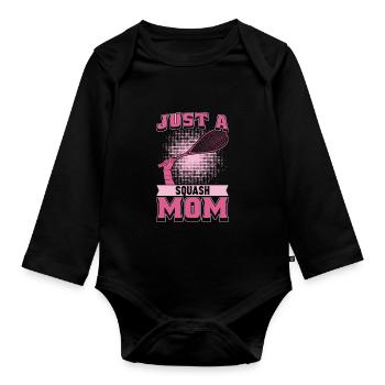 Squash Mutter Juste une maman de squash - Body Bébé bio manches longues - noir - Devant
