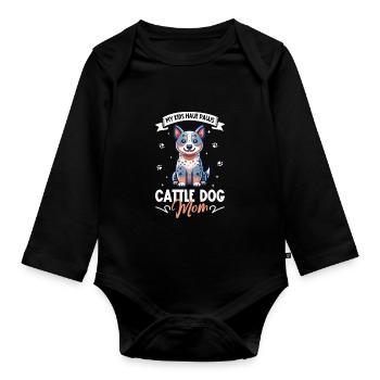 Australian Cattle Dog Mama - Baby Bio-Langarm-Body - Schwarz - Vorne