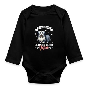 Maman Bearded Collie - Body Bébé bio manches longues - noir - Devant