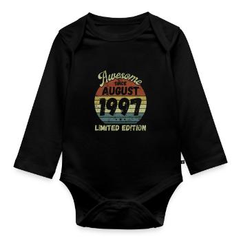 Awesome since August 1997 - Geburtstag - Baby Bio-Langarm-Body - Schwarz - Vorne
