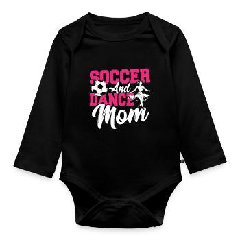 Maman de football et de danse - Body Bébé bio manches longues - noir - Devant