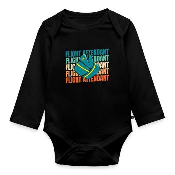 Hôtesse de l’air hôtesse de l’air - Body Bébé bio manches longues - noir - Devant