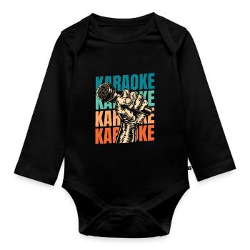 Karaoké - Body Bébé bio manches longues - noir - Devant
