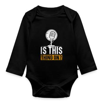 Podcast Host Podcaster Podcasting Podcast Hörer - Baby Bio-Langarm-Body - Schwarz - Vorne