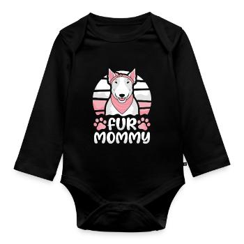 Bull Terrier Maman Chien Maman Pour Maman - Body Bébé bio manches longues - noir - Devant