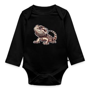 Bartagame Bartagamen Dragon barbu - Body Bébé bio manches longues - noir - Devant