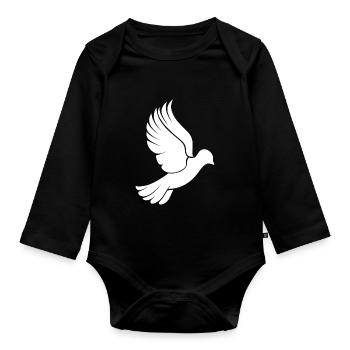 Colombe - Body Bébé bio manches longues - noir - Devant