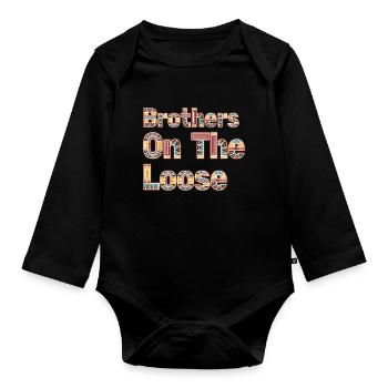 Brothers On The Loose Sibling Journey - Organic Longsleeve Baby Bodysuit - black - Front