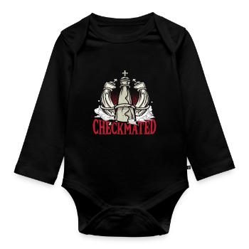 Checkmated Chess King S Mugshot, lustiges - Baby Bio-Langarm-Body - Schwarz - Vorne