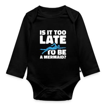 Swimming Water Sports Pool Swimming Swimmers - Organic Longsleeve Baby Bodysuit - black - Front