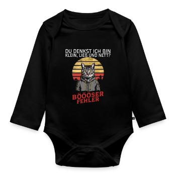 Vous pensez que je suis petite, douce et gentille ? Amusement - Body Bébé bio manches longues - noir - Devant
