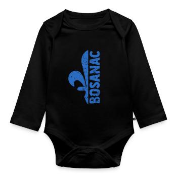 Chemise Bosna drapeau de la Bosnie – Bosniaque parfaite - Body Bébé bio manches longues - noir - Devant
