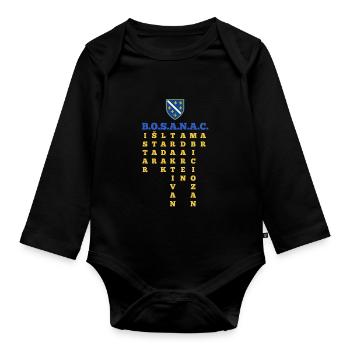 Chemise Bosna drapeau de la Bosnie – Bosniaque parfaite - Body Bébé bio manches longues - noir - Devant