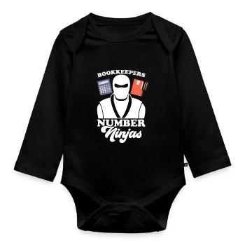 Buchhaltung Finanzbuchhalter Buchhalter Beruf - Baby Bio-Langarm-Body - Schwarz - Vorne