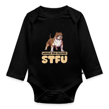 American Bully tais-toi s’il vous plaît Tais-toi - Body Bébé bio manches longues - noir - Devant